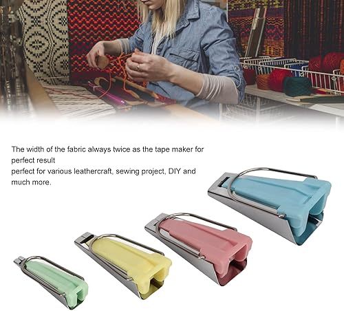 Miniatura 2 de Kit de fabricación de cinta al bies de 4 tamaños, 1/4 pulgadas, 1/2 pulgadas, 3/4 pulgadas, 1 pulgada, kit de herramientas de acolchado para costura