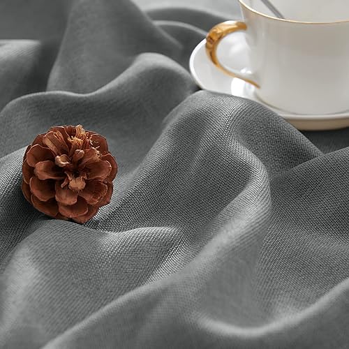 Miniatura 6 de Vangao - Cortinas blackout de lino, diseño texturizado con ojales, 2 paneles