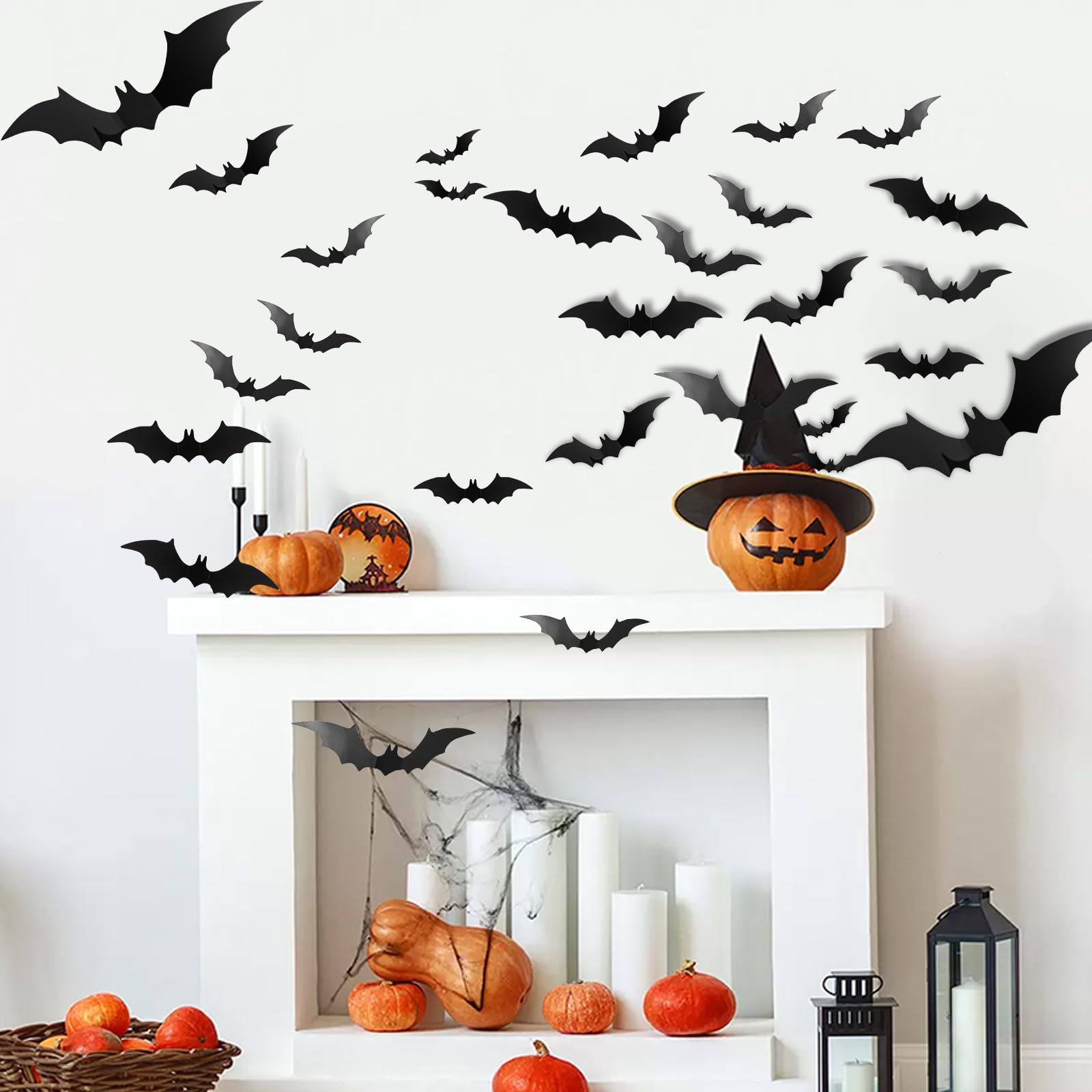 60 Adesivi Pipistrelli 3D Realistici Per Halloween, Per Finestre E Pareti, In PVC Resistente Alle Intemperie