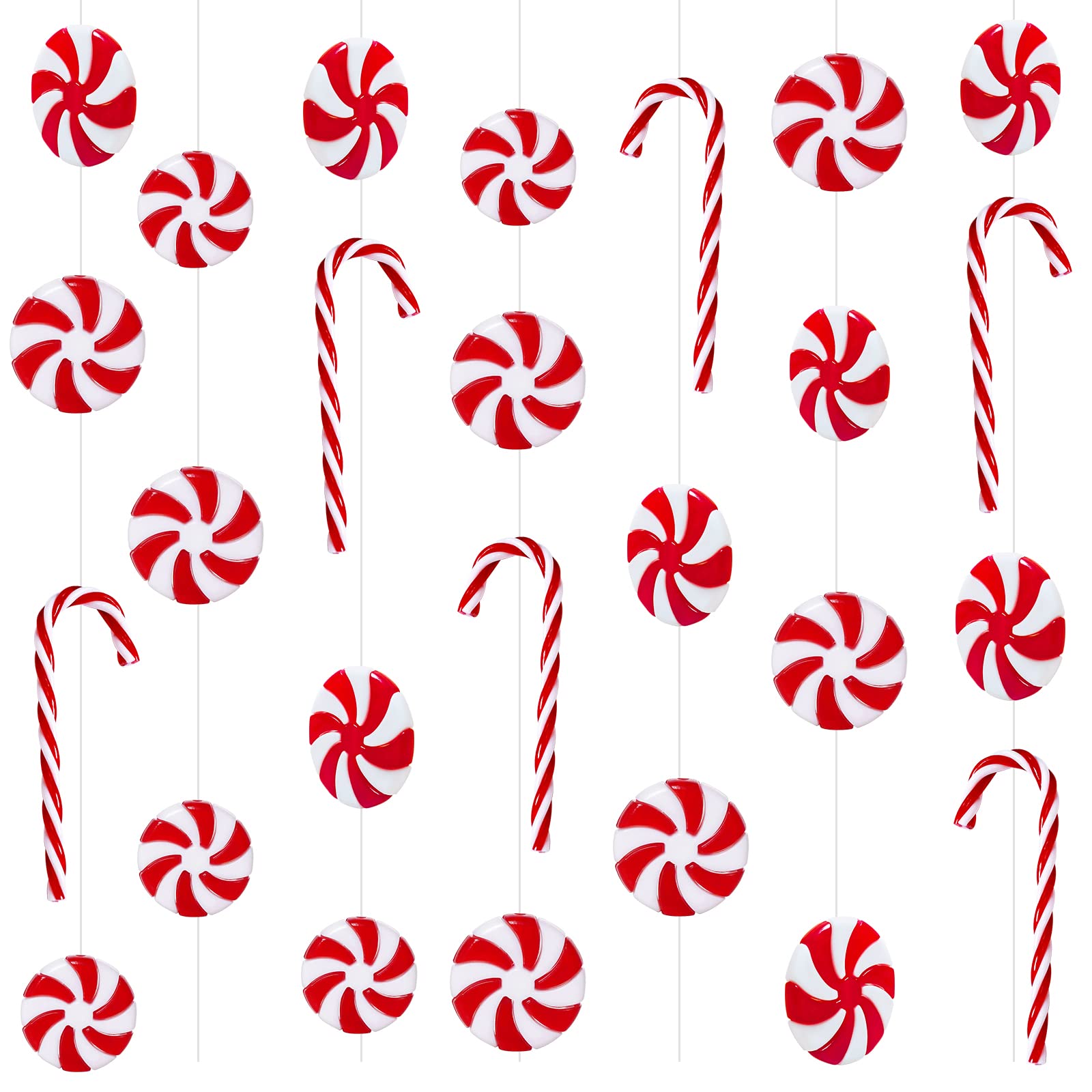 Candy Cane Christmas Decorations 36PCS , Christmas Tree Decorations Hanging Ornaments Christmas Vase Filler, Plastic Candy Canes for Xmas Party Christmas Indoor Decoration