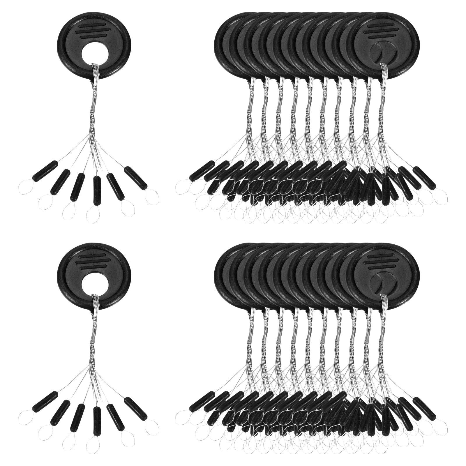 PATIKIL Fishing Rubber Bobber Beads Stoppers, Float Sinker Stops Cylinder Shape with Storage Case