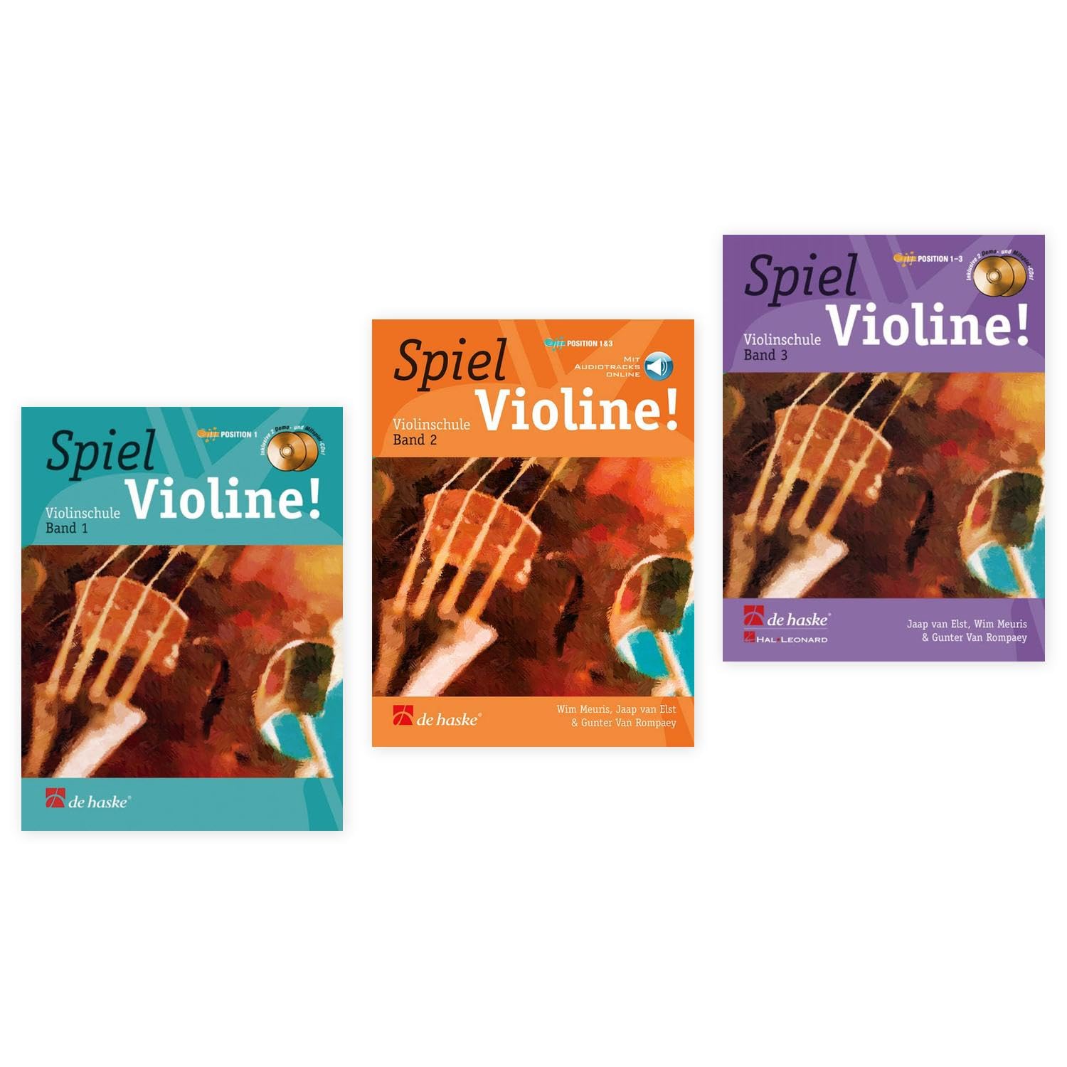 Komplettset: Spiel Violine! Band 1, Band 2 und Band 3 — Gunter Van Rompaey — De Haske + Soundman-Notenheft + 2 Musikbleistifte