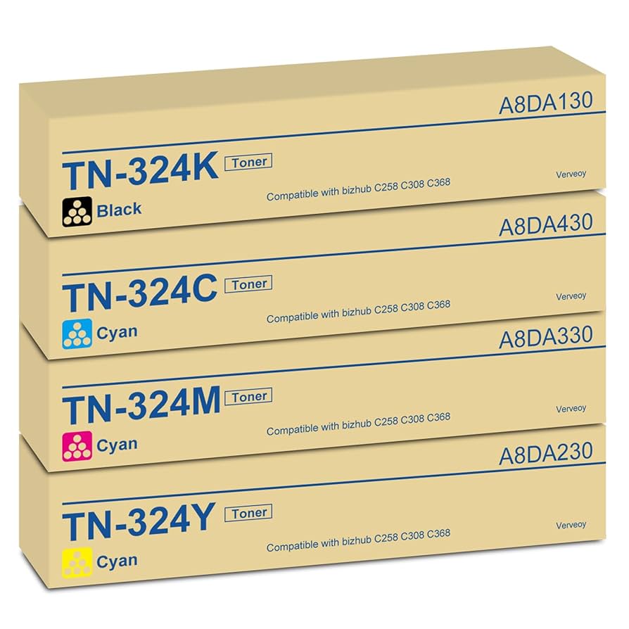 Amazon.com: TN324 TN-324 Toner Cartridge Set 4-Pack A8DA130