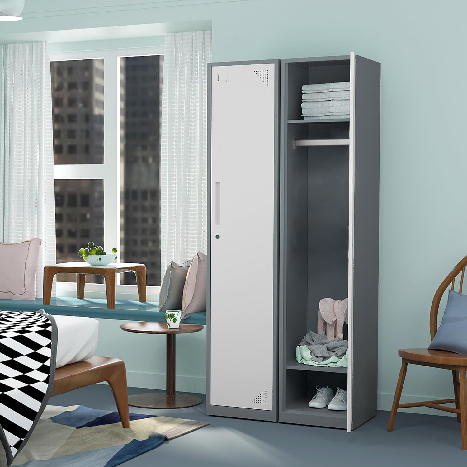 Anxxsu Metal Locker for Home, Dressing Room, 71