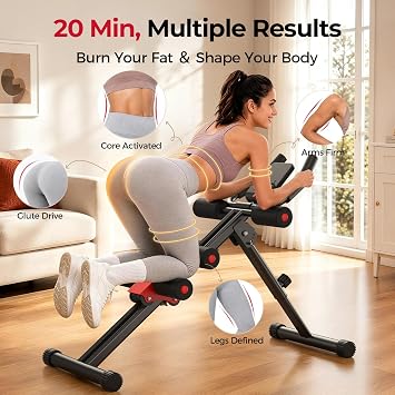 FLYBIRD Ab Workout Equipment, Adjustable Ab Machine Full Body Workout for Home Gym Body Shaping, Foldable Waist Trainer Suitable for Beginner,150kg Weight Capacity