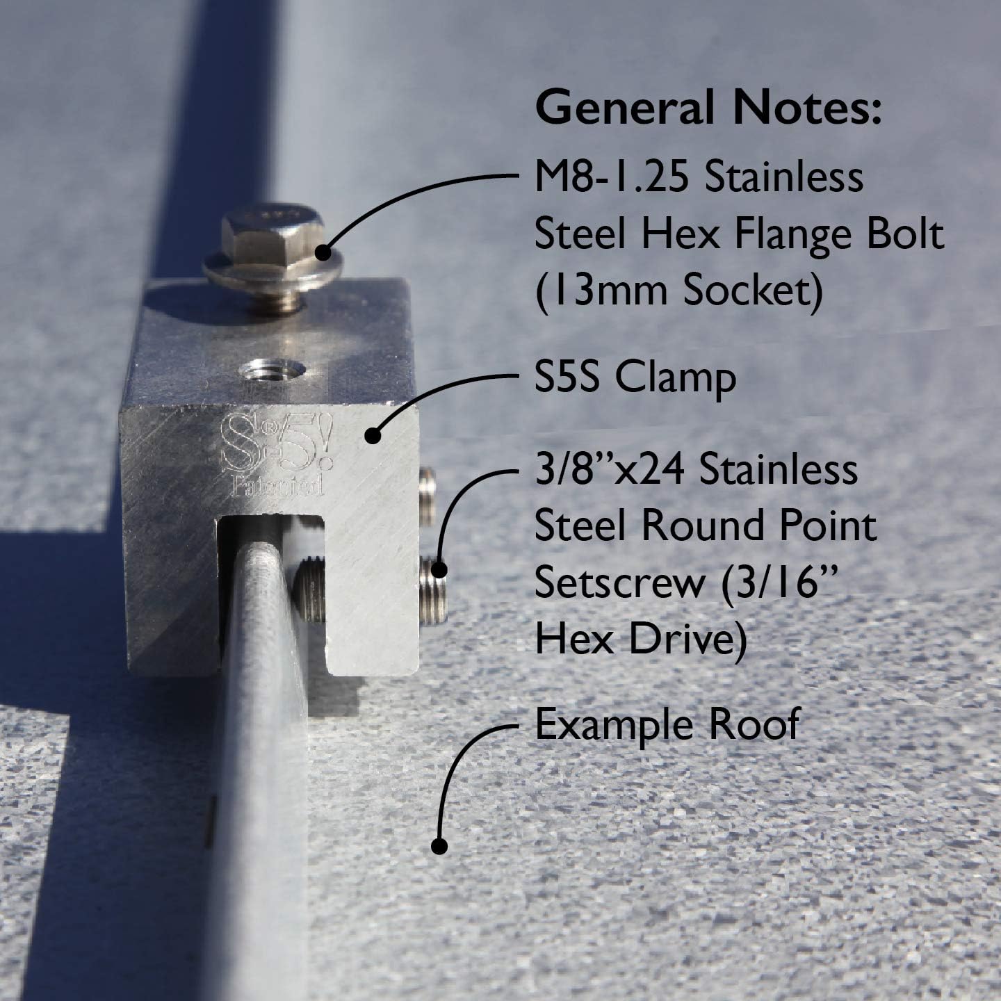 Radiant Solutions Company S5S Roof Clamp, 5-Pack for Standing Seam Metal Roof Clamps, Ideal for Heat Cable, Heat Tape, Solar Panel, Snow Guard Attachment, Made in USA