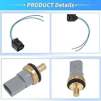 Vista 6 de No.06A919501 Sensor de temperatura del refrigerante de agua W/arnés de conector Pigtail para Audi A4 A6 RS4 RS6 para VW Passat Beetle para Porsche