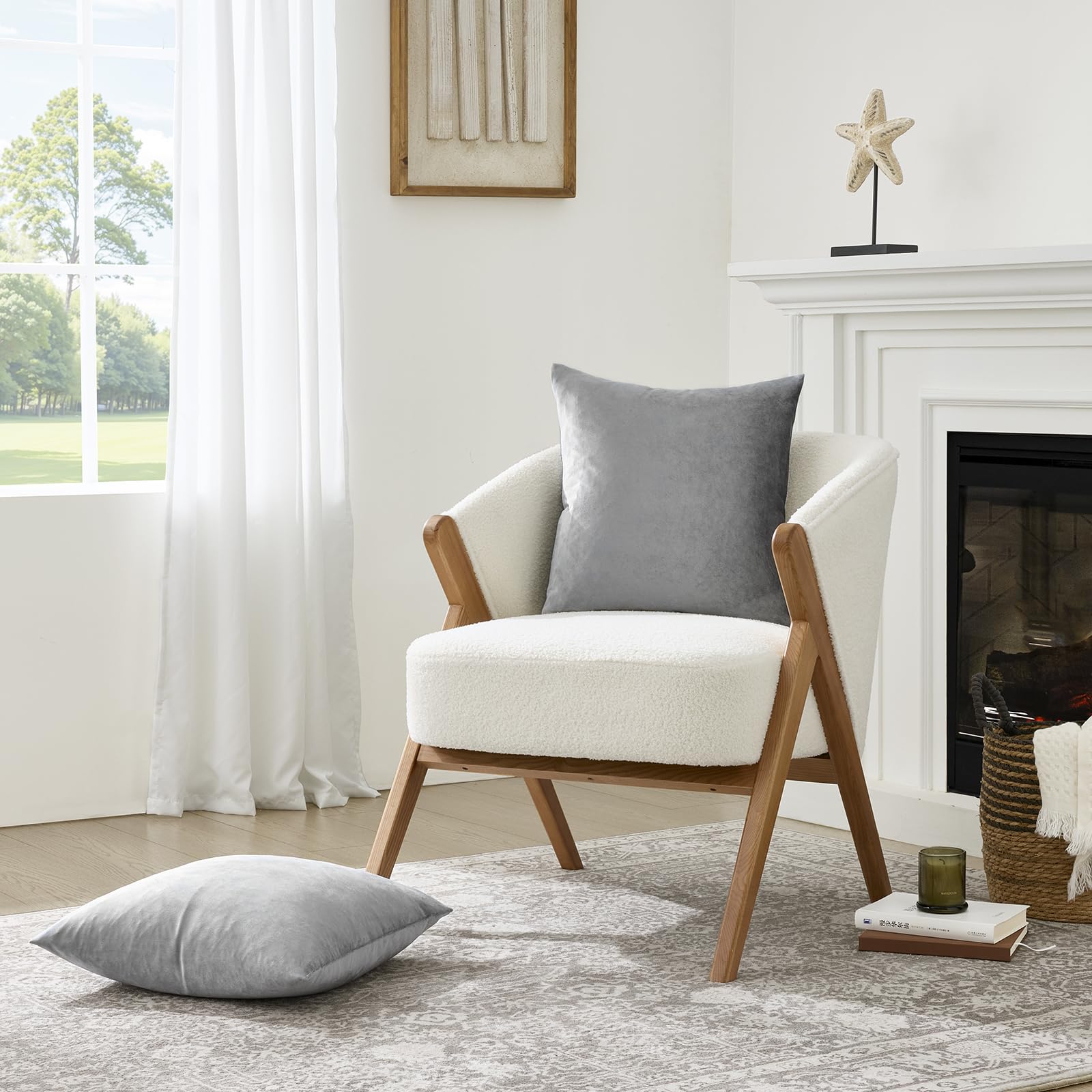 GIGIZAZA Set 2 Federe Cuscino Decorativo 60x60 Cm - Lusso In Ciniglia Grigio Argento Con Cerniera