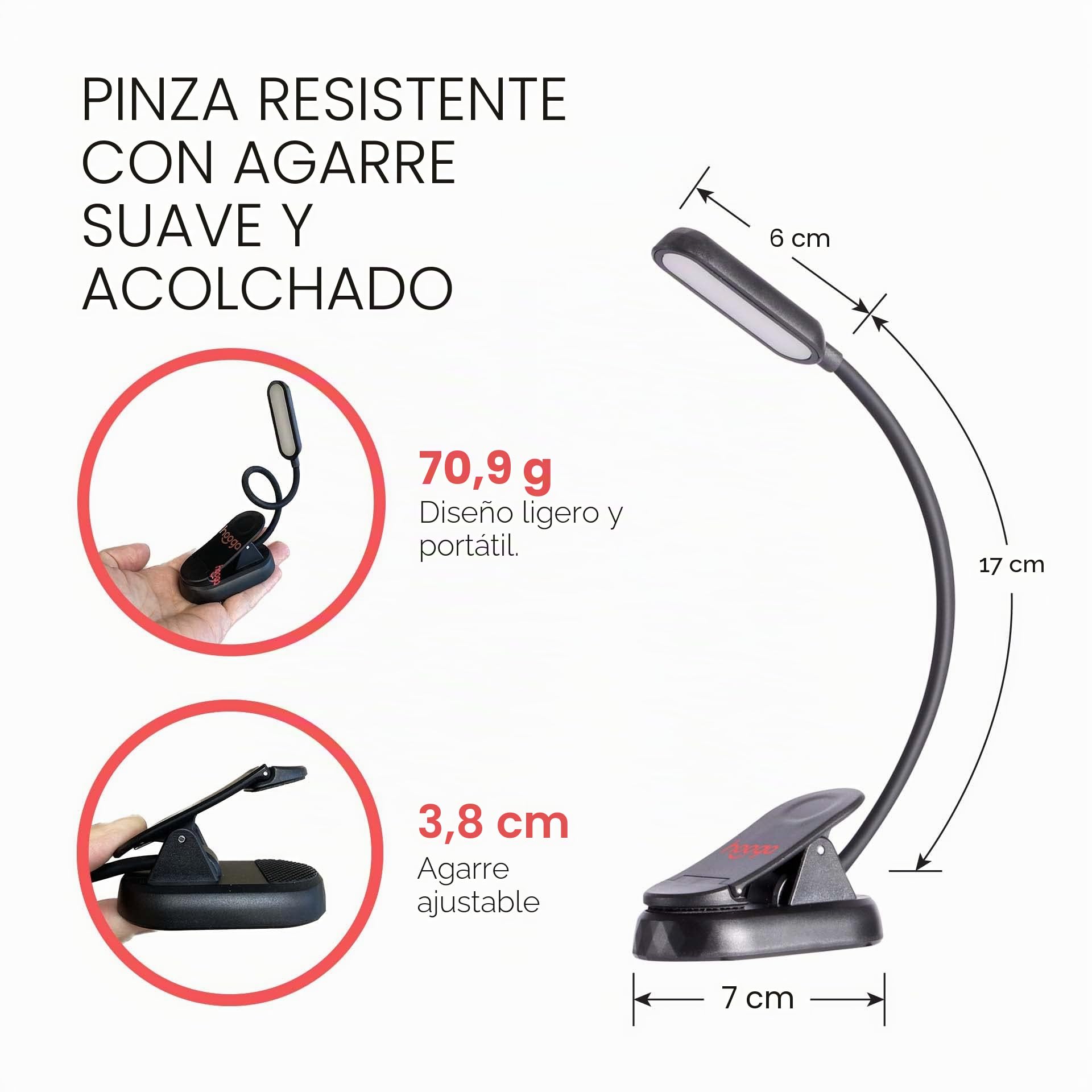Hooga Luz de libro ámbar, bloqueo de luz azul, recargable modo dual de lectura nocturna, ámbar de 1600 K y rojo de 625 nm para leer en la cama. Regalo para estudiantes, niños