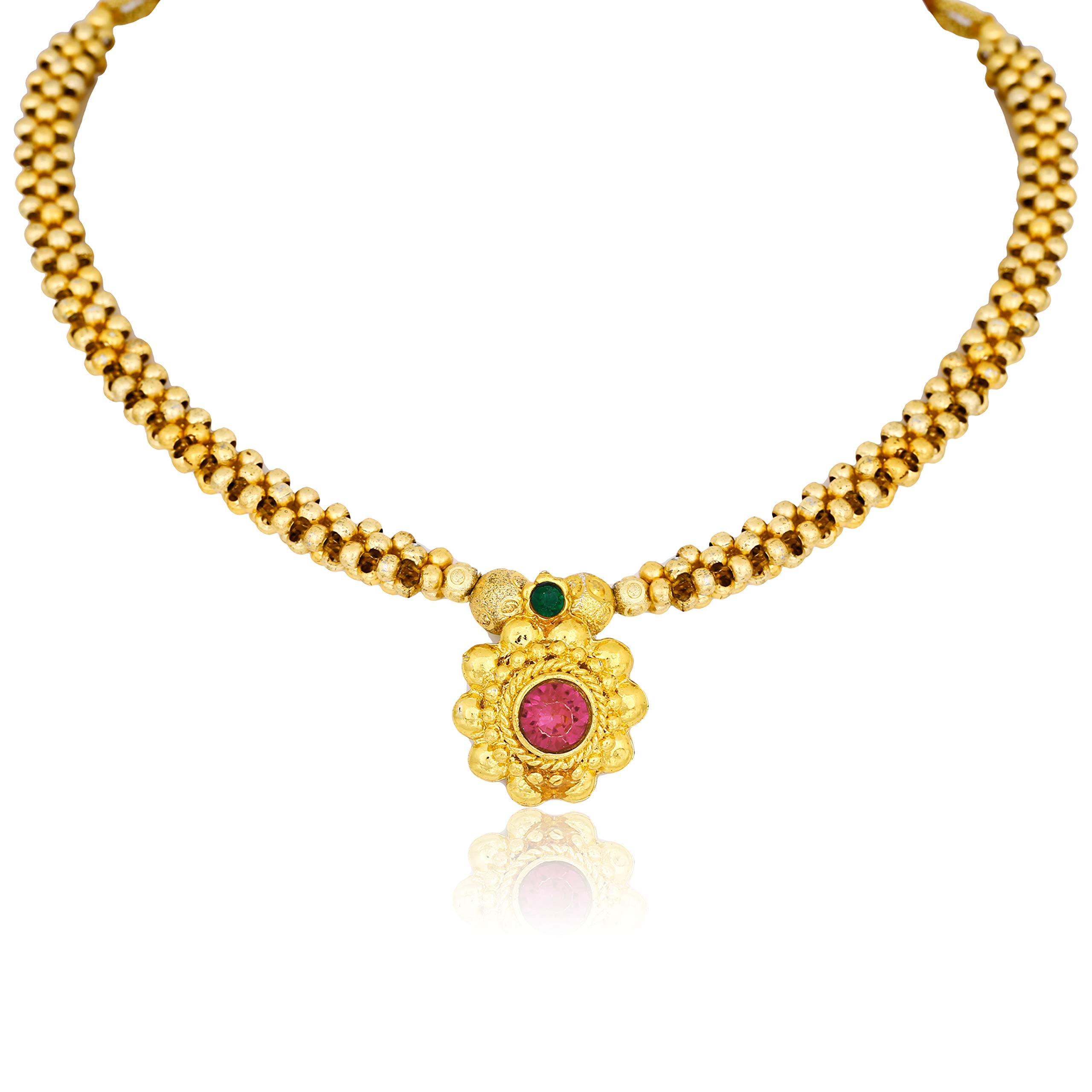 Kritika Gold Plated Traditional Thushi Ethnic Maharashtrian Kolhapuri Saaj Stylish Marathi Jewellery for Women, Girls (Golden) (B09LD7FGV5) Amazon Price History, Amazon Price Tracker