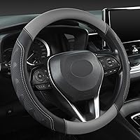 Vista 12 de Funda para Volante GIANT PANDA para Toyota, Funda para Volante de Coche Auto para Toyota Highlander Rav4 Corolla Camry, Tamaño Estándar - Negro