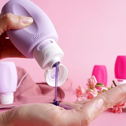 Miniatura 2 de JaneJu - Botellas de viaje para artículos de tocador, aprobadas por la TSA, paquete de 4 recipientes de tamaño de viaje, recargables a prueba de