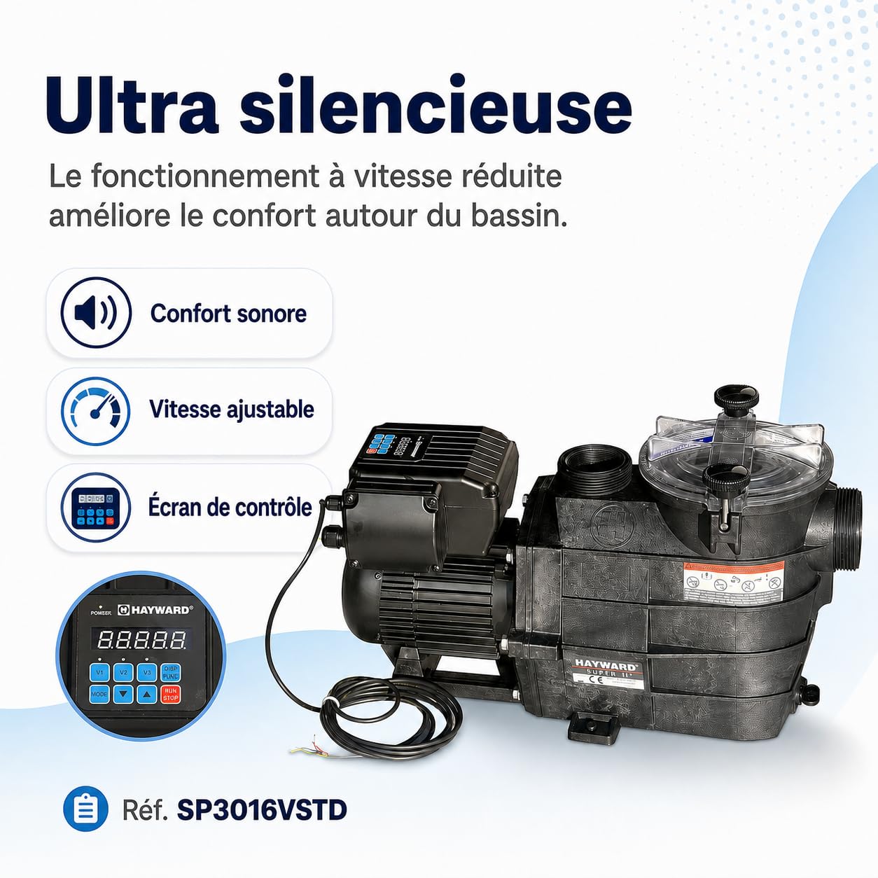 Hayward Super II 1,5 CV – Pompe de filtration piscine à vitesse variable