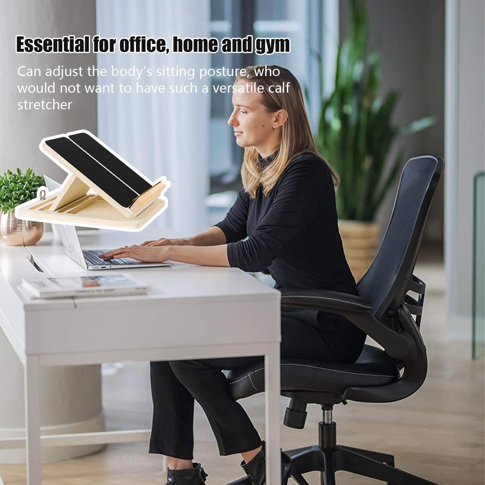 Tavola inclinata regolabile in legno – colore legno antiscivolo incline stretch, barella polpaccio squat board, recupero lesioni attrezzature pieghevole per stretching per palestra domestica | stretch, barella polpaccio squat board, recupero lesioni attre