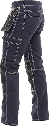 Miniatura 3 de Fashio - Pantalones de construcción para hombre, con bolsillos para herramientas de carpintero, con cordón reforzado hasta la rodilla, pantalones de