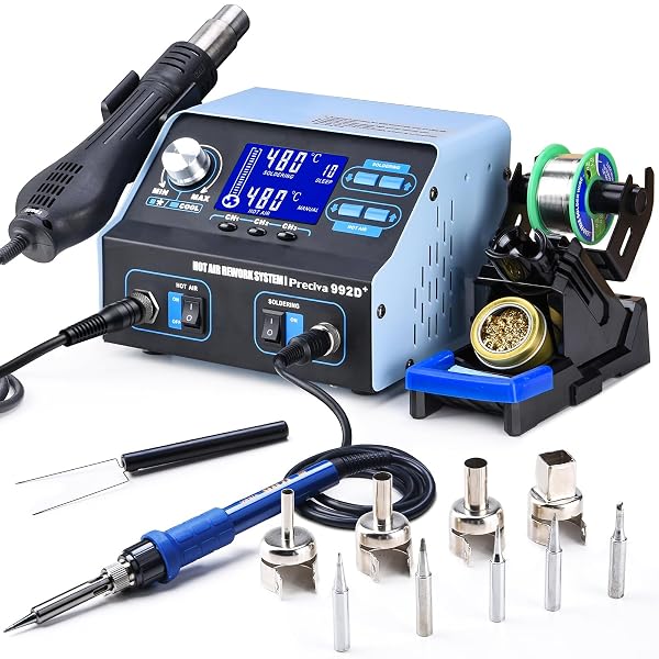 Preciva 992D+ Kombi-Loetstation mit Heissluft-Fuenktion fuer SMD-Bauteile