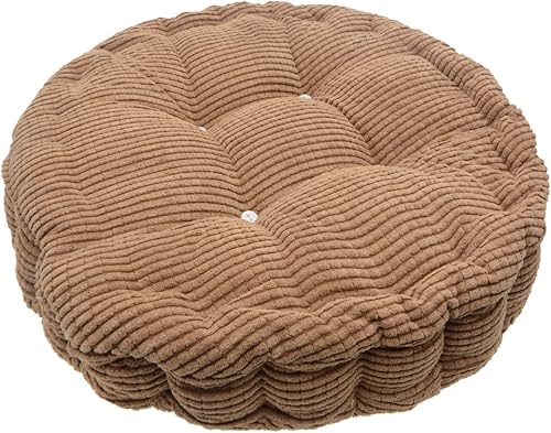 Miniatura 5 de Saim Almohada redonda de suelo para adultos, almohada de suelo de pana para meditación, cojín de asiento para sala de estar, balcón, tatami y yoga,