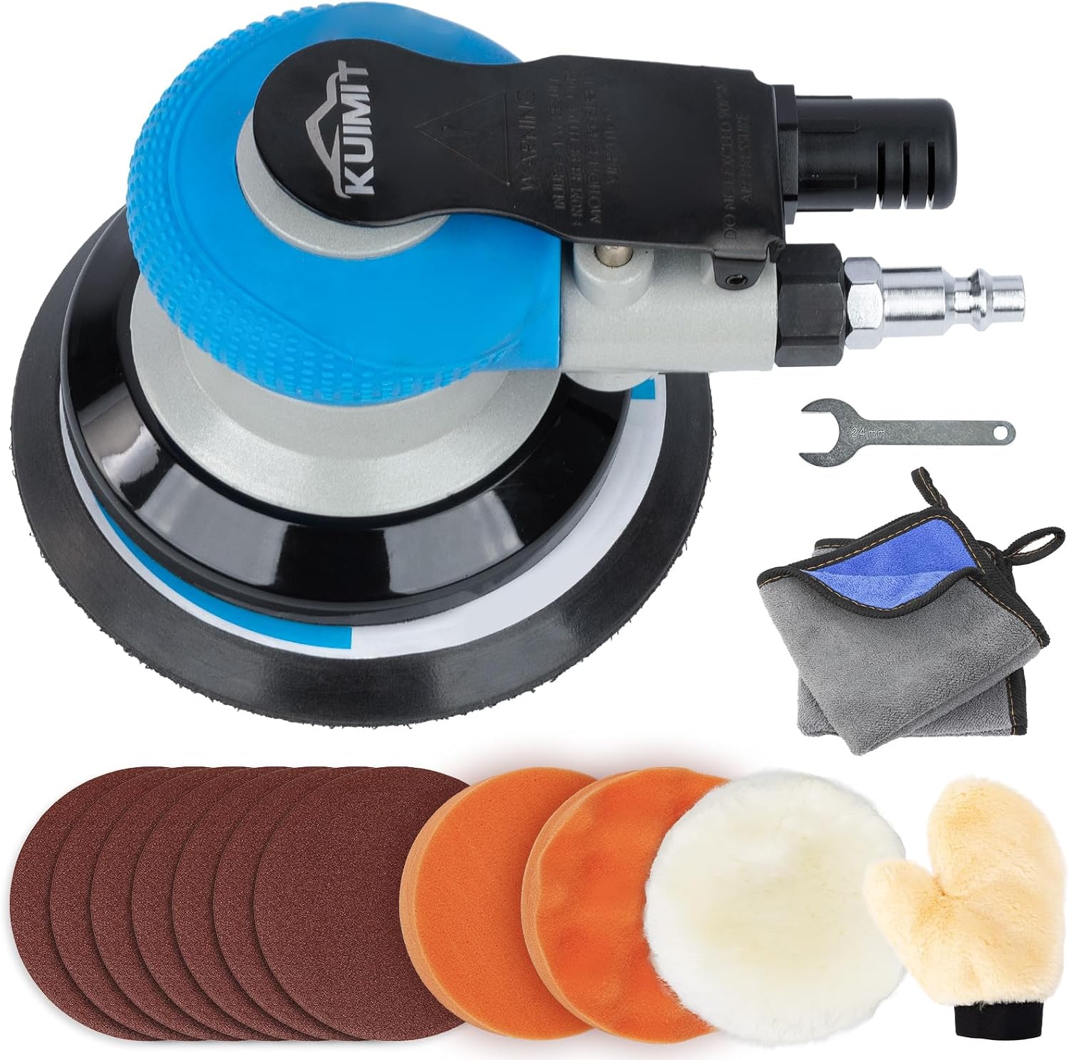 5" Air Sander Kit - Garage-Ready Dual Action Tool, Car Detailing & Woodworking Hero | Palm-Sized Power w/Free Tool Kits