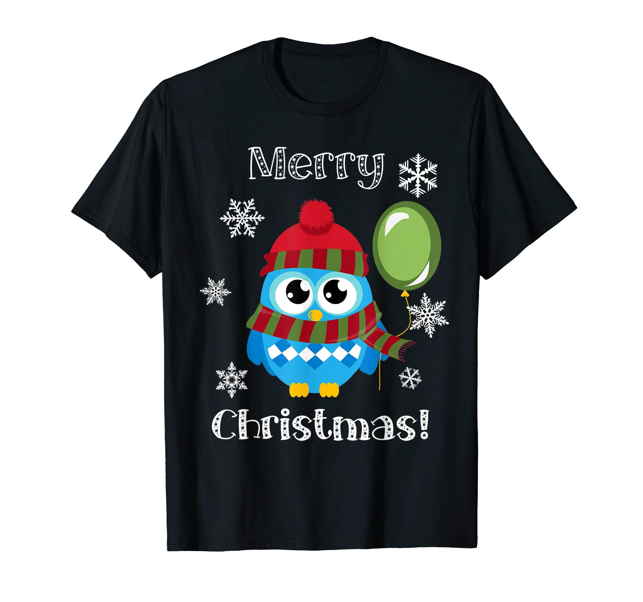Owl Cute Animal Merry Christmas T-Shirt