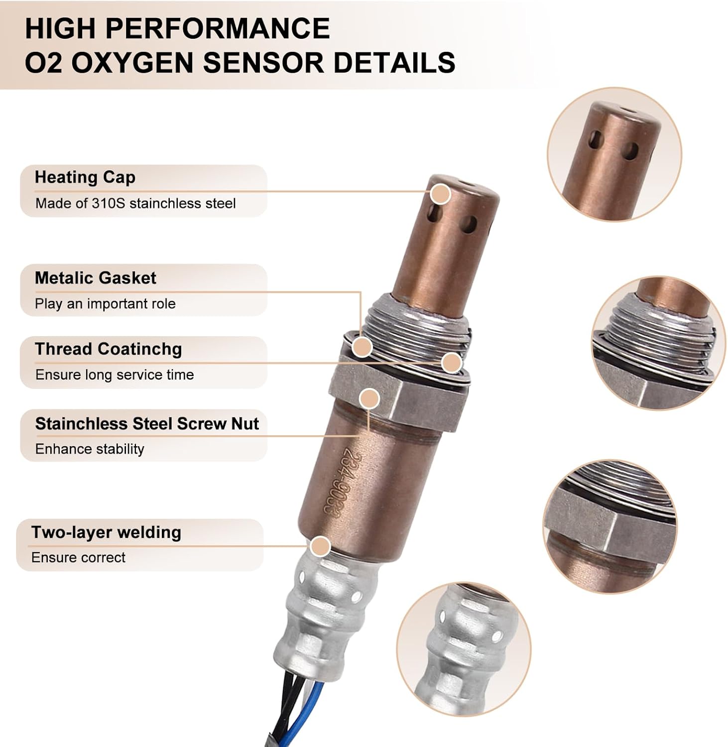 Oxygen O2 Sensor Upstream Fits for Suzuki SX4 2.0L 2007 2008 2009, Replace 234-9033, 2349033, 18213-80J00,1821380J00