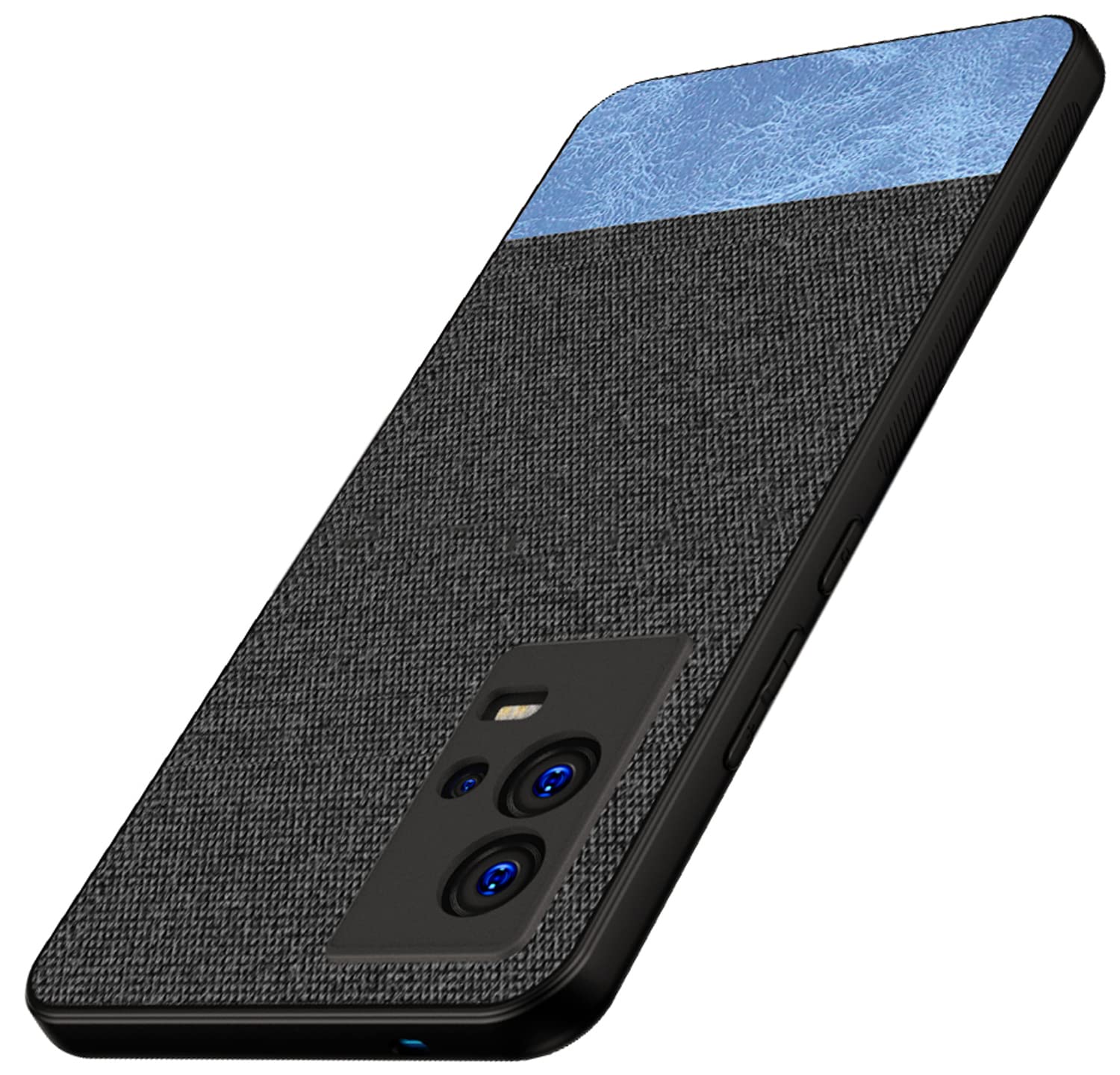 Kapa Soft Fabric & Leather Hybrid Protective Case Cover for Vivo IQOO 9 (Black,Blue) (B09XB2SG8X) Amazon Price History, Amazon Price Tracker