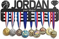 Vista 10 de NOAHAMMER Soporte de exhibición de medallas para premios o cintas, exhibición personalizada de medallas de carrera, soporte de medallas para correr