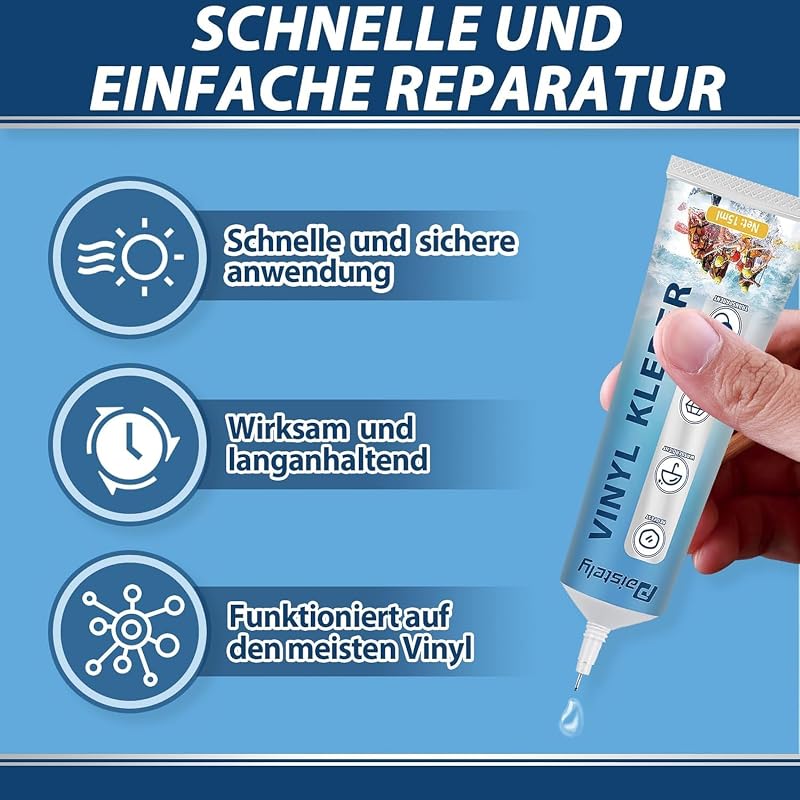 Kit de reparații pentru piscină Paistely 30 ml, set de plasturi transparenți impermeabili pentru repararea bărcilor gonflabile și a saltelelor pneumatice