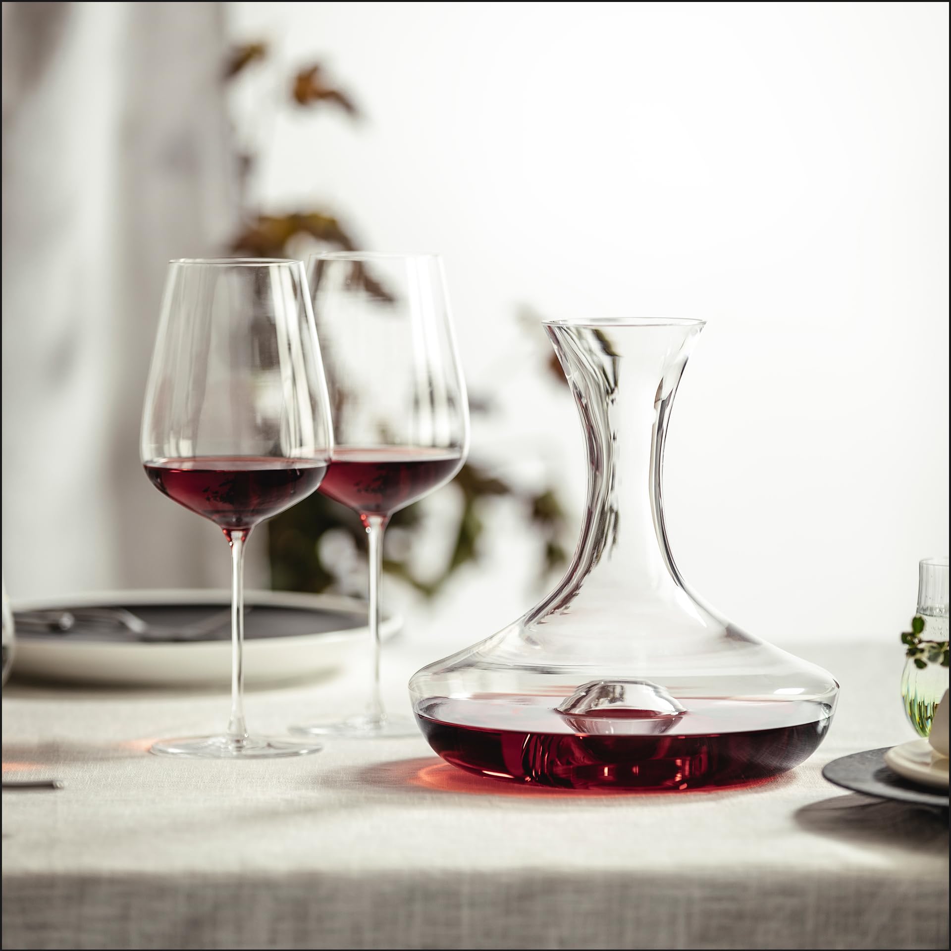 Eisch Decanter Set 4 pcs, jarra decantadora con accesorios, cristal, 0,75 L