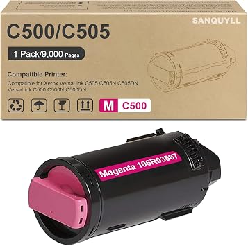 VersaLink C500 C505 Toner Cartridge Compatible for Xerox VersaLink C500 C500N C500DN C505 C505N C505DN Printer for 106R03867 Toner Cartridge 1 Pack Magenta