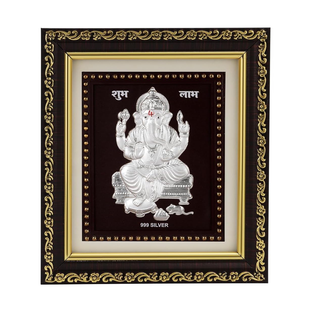 Hem Jewels 999 Pure Silver Ganesh Frame For Home Decor (5 X 6 Inches | Silver) , Metal(Tabletop;Wall Mount)-image-49