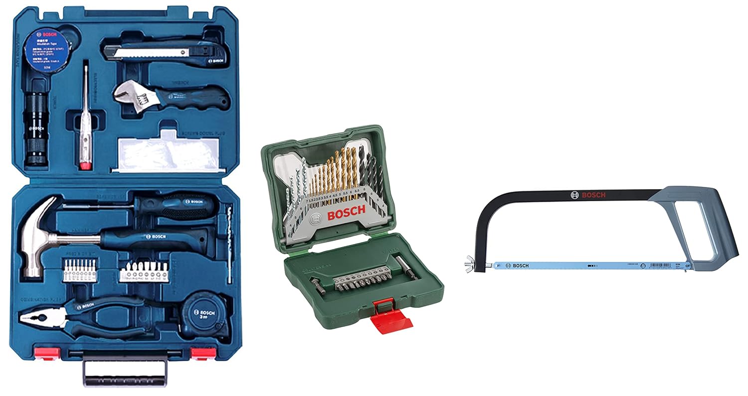 Bosch Hand Tool Kit (Blue, 66 pieces)&Bosch X30Ti Drill Bit and Driver