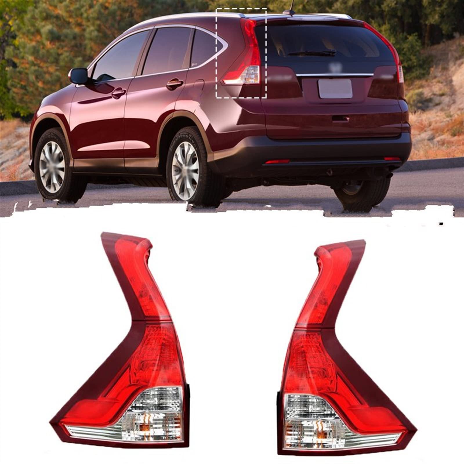 Fanale Posteriore Per Auto Luce Di Retromarcia Per Parcheggio Per Paraurti Lampade Per Copertura Del Freno Per CRV 2012-2014 Senza Lampadina accessorio(Only Right Upper)