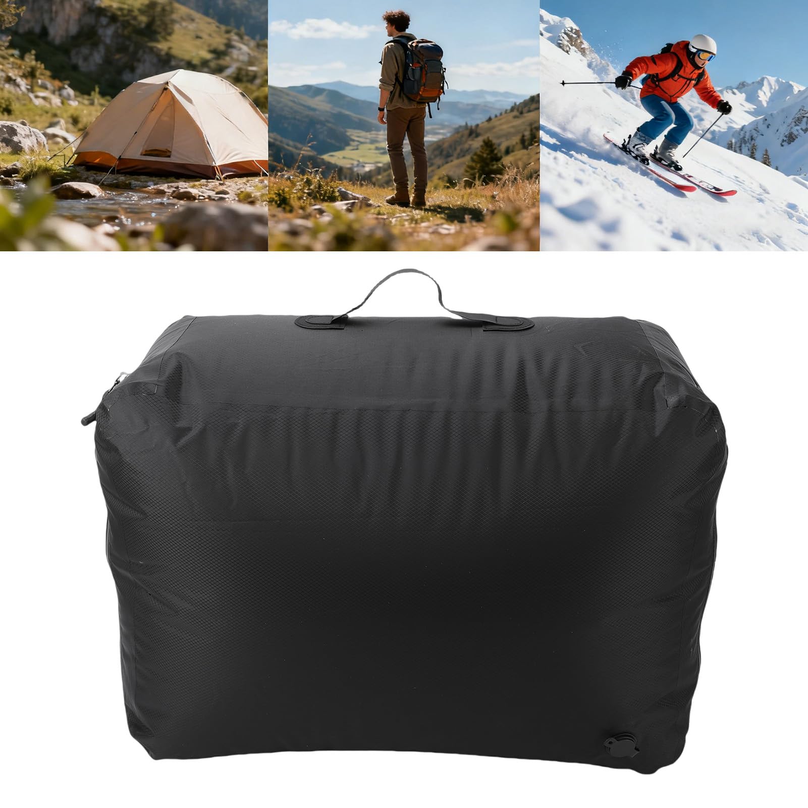 Bewinner Borsa da Viaggio Sottovuoto da 2 Pezzi Sacchetti di Compressione Impermeabili in TPU da 50 Litri e 38 Litri con Cerniera Ermetica e Pompa per Bagagli Zaino Valigia Cubi da Imballaggio