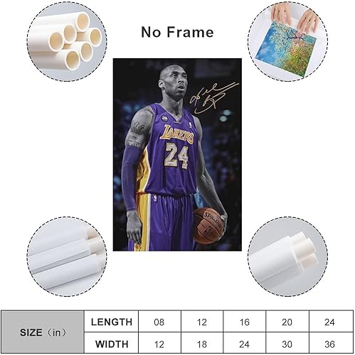 Miniatura 2 de BREN Póster de arte firmado con estrella de baloncesto y deportes, arte de pared, sin marco, 16 x 24 pulgadas