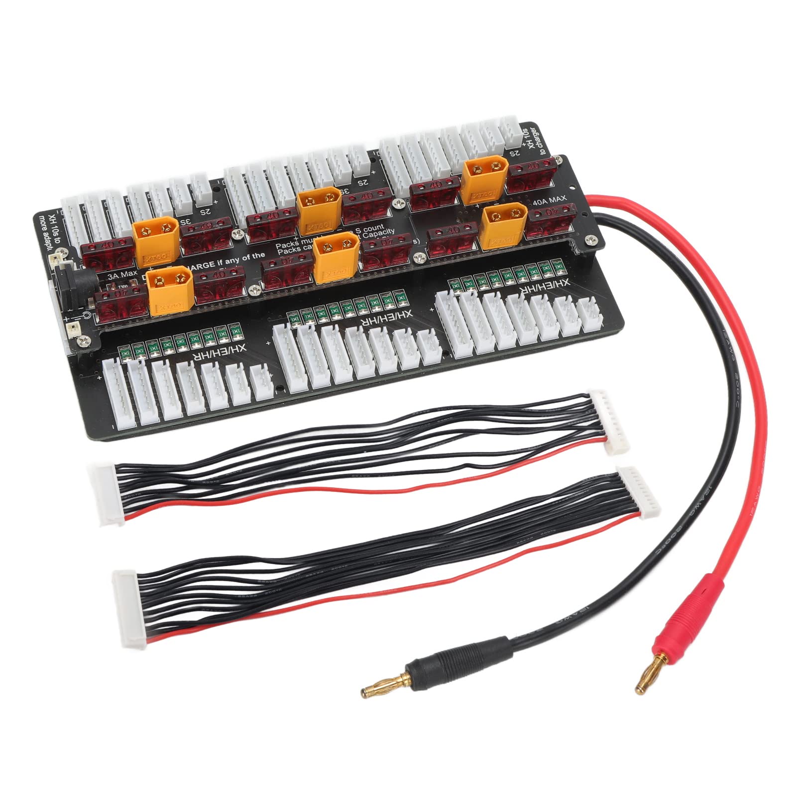 XT60 Battery Charger Board 2-8S Batteries for PL8 PL6 Balance Chargers, Supports 6X 2-8S Batteries Charging at The Same Time, Short Circuit Function, Improve