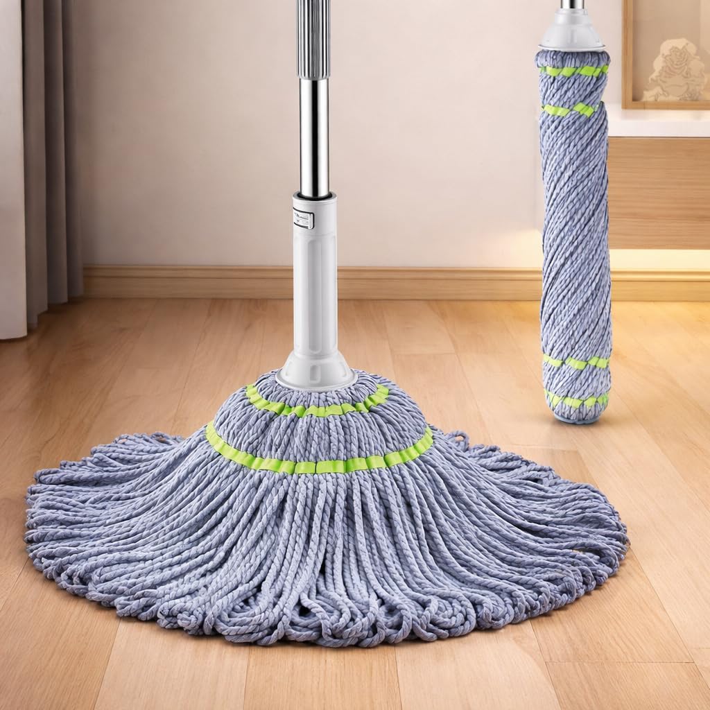 Twist Mop. Self Wringing Squeeze Mop. Telescopic Extendable Long Handle. Reusable Microfiber. All Floor Cleaning. Wet & Dry Use. Home & Office.-image-47