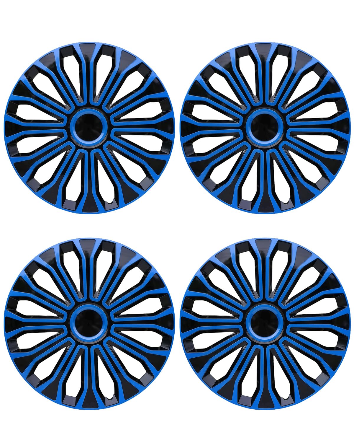 ABX Hubcaps,16 inch hubcaps Set of 4, Wheel Rim Cover ABS Material, Snap On Car Truck SUV Replacement, for Toyota Camry Nissan Mazda etc, Black&amp;Blue