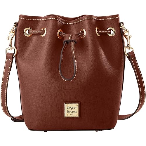 Dooney & Bourke Handbag, Saffiano Small Drawstring Crossbody - Brown