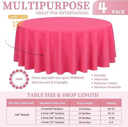 Miniatura 718 de Paquete de 8 manteles redondos blancos de 90 pulgadas, manteles redondos de poliéster lavables para mesa de tela decorativa resistente a