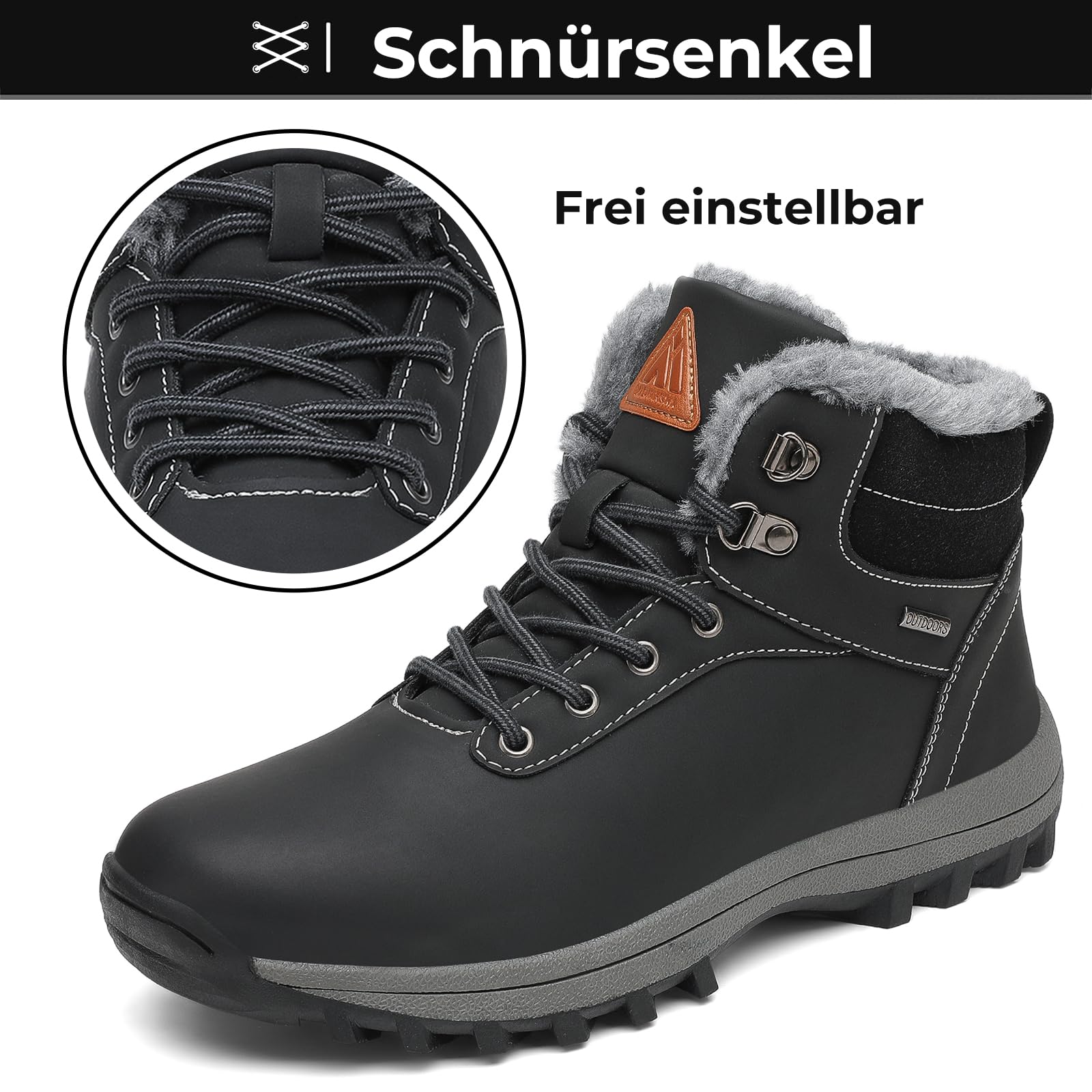 Mishansha Winterschuhe Herren Warme Gefüttert Winterstiefel Damen Winter Boots Outdoor 36-48 EU