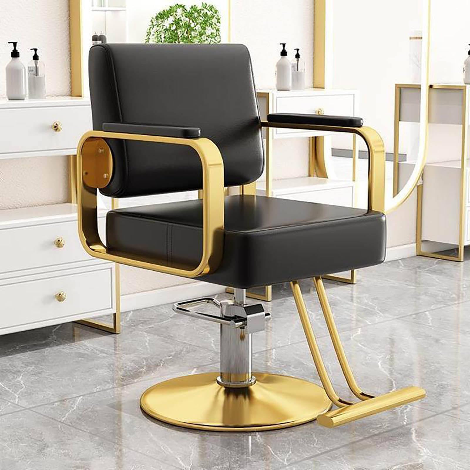 Hydraulischer Friseurstuhl, PU-Leder, höhenverstellbar (83–97 cm), um 360° drehbar, für Friseursalon, Styling, professionelle Friseurausrüstung, bequem und