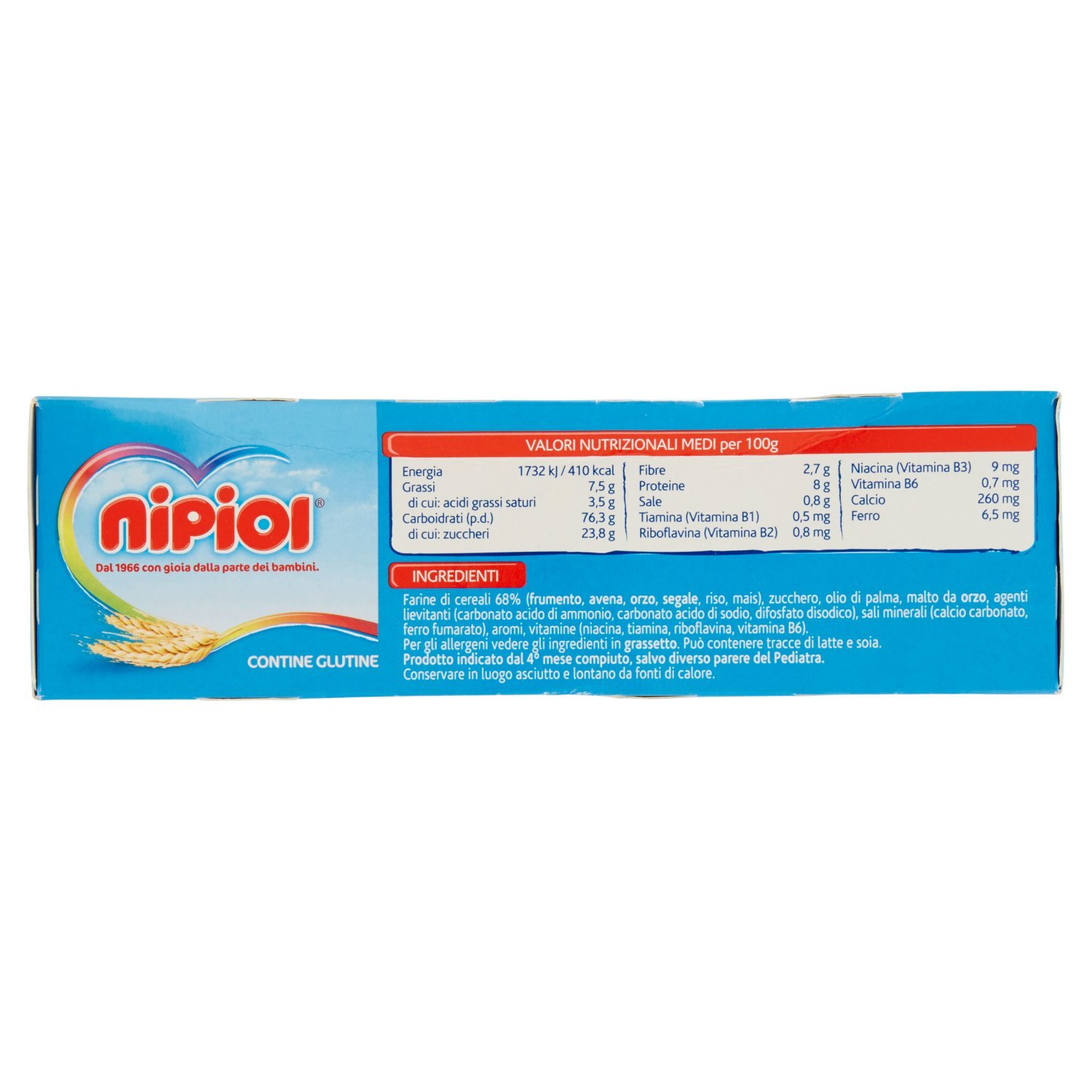 Nipiol - Biscottini 6 Cereali, 2 Minerali, 4 Vitamine - 4 pezzi da 360 g [1440 g]