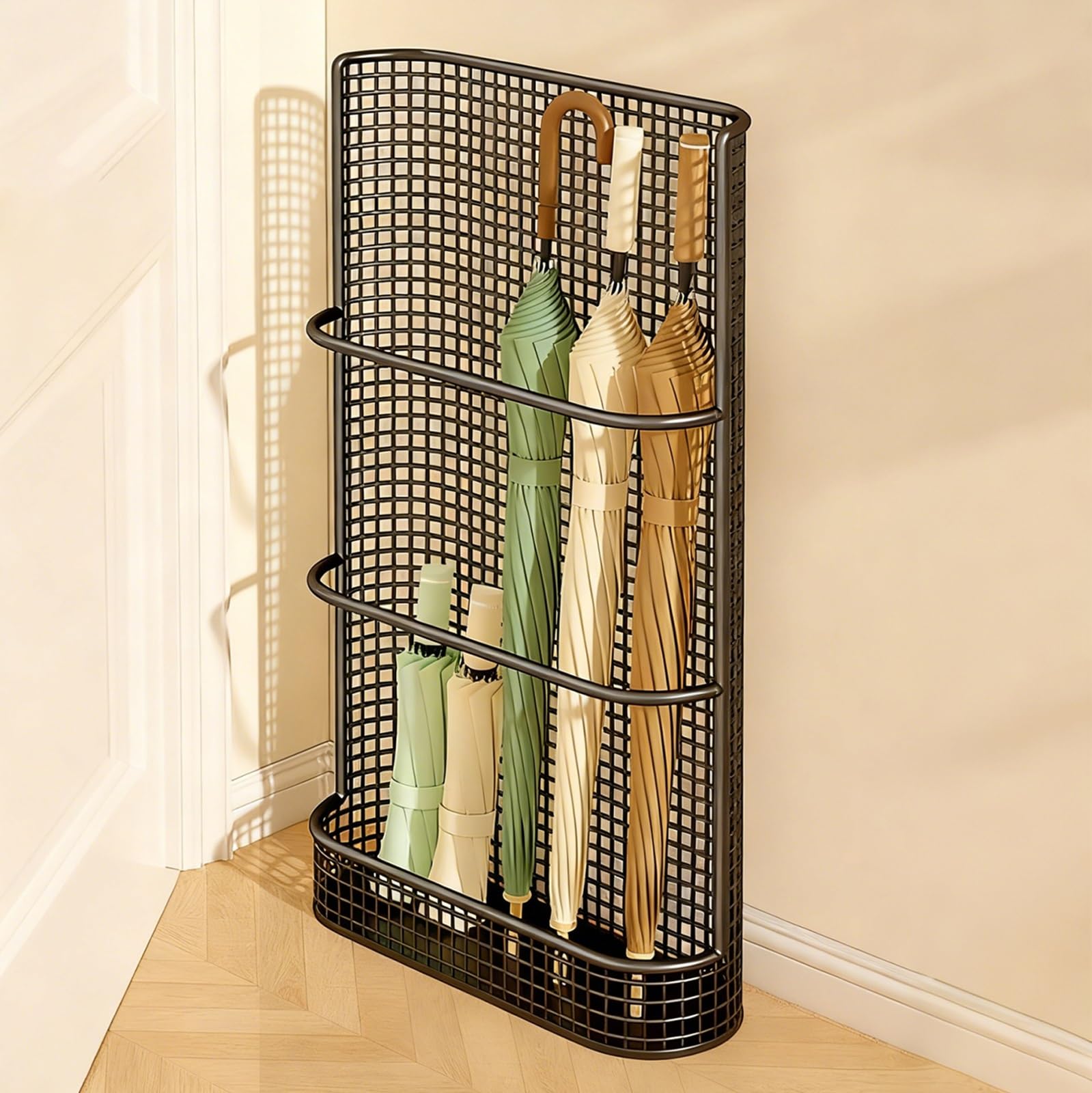FCXWEVR Indoor Umbrella Stand with Drip Tray - Stylish Organizer Rack for Entryway Office Hotel Storage - Durable Space-Saving Design for Home & Business Use