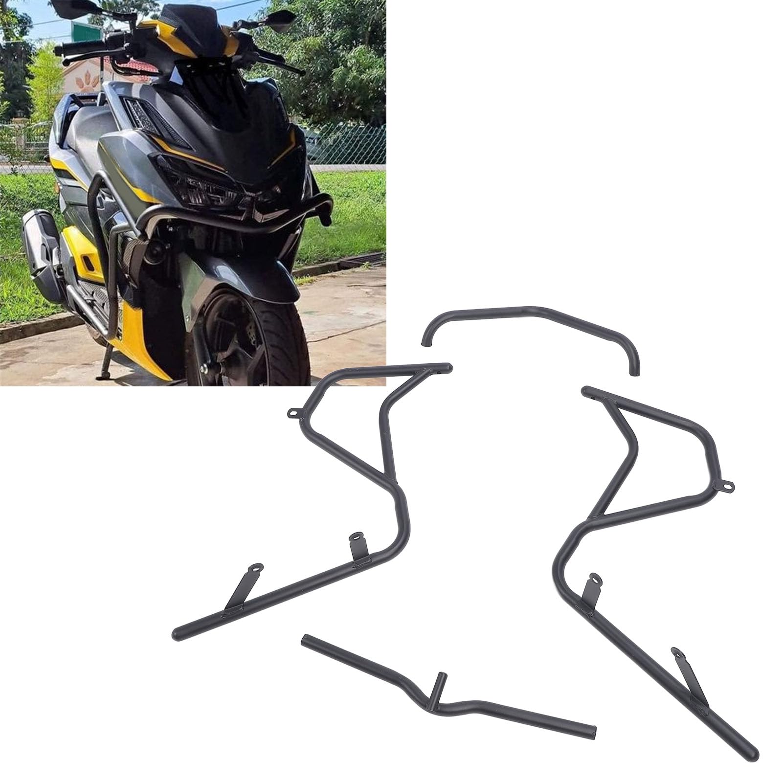Drfeify Barra di Protezione per Autostrada per Protezione Motore Moto, per Barra di in Acciaio Resistente da 25 Mm con Spessore di 3 Mm, del Telaio Laterale Anteriore per Click160 2020 2021 2022