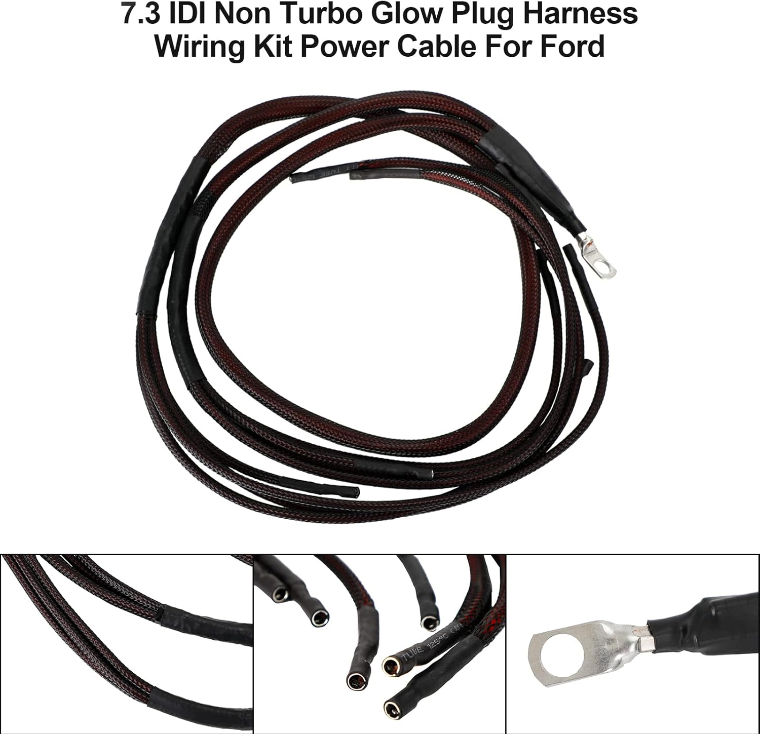 MAD HORNETS Glow Plug Harness Kit Harness 7.3 IDI Non Turbo Glow Plug Harness Wiring Kit Power Cable For Ford