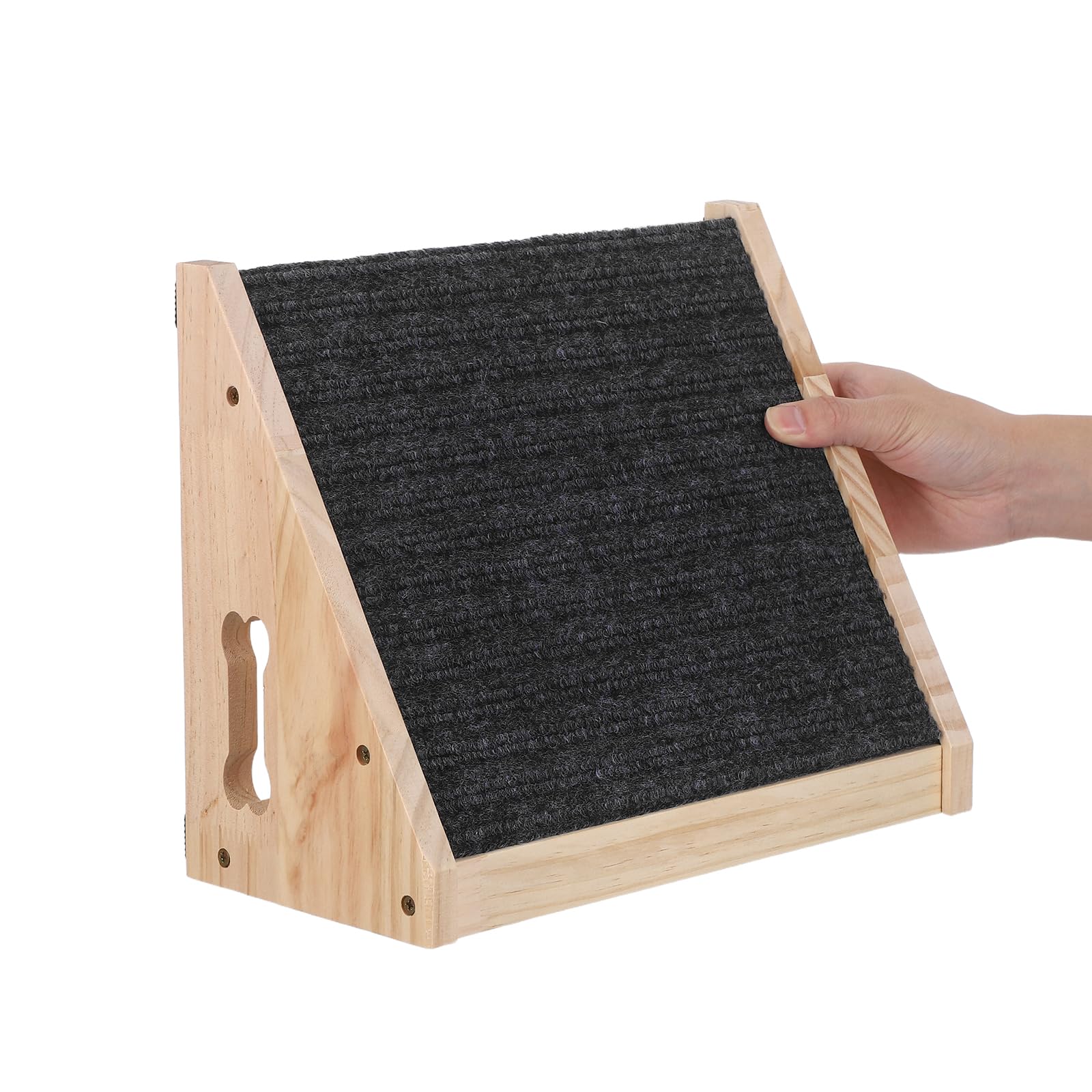 Holz Hunderampe Sanfte Steigung mit Rutschfester Oberfläche 2 Stück Schwarze Haustierrampe für Hunde und Welpen für Innenbereich und Reisen