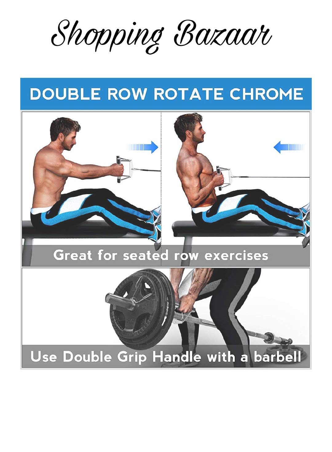 Best Tricep V Shaped Press Down Bar Solid Steel Handle/Bar Single pc.(Optional) | Chinning | LAT Bar 20/26/38/48 inchs | V Bar | Pro-Grip Bar| Pro-Grip D Handle | Tricep Curl Bar | Rowing. 2