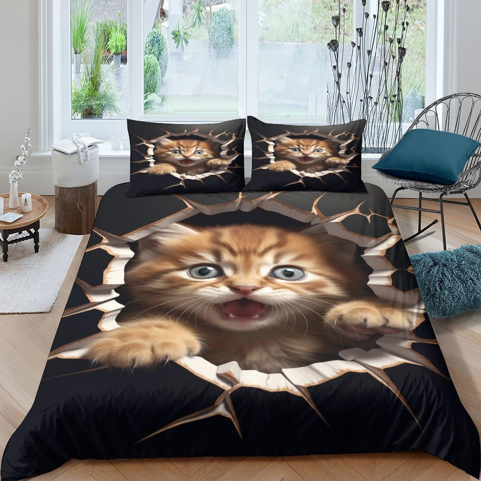 Housses de couettes King avec impression 3D relief pour lit d'enfant