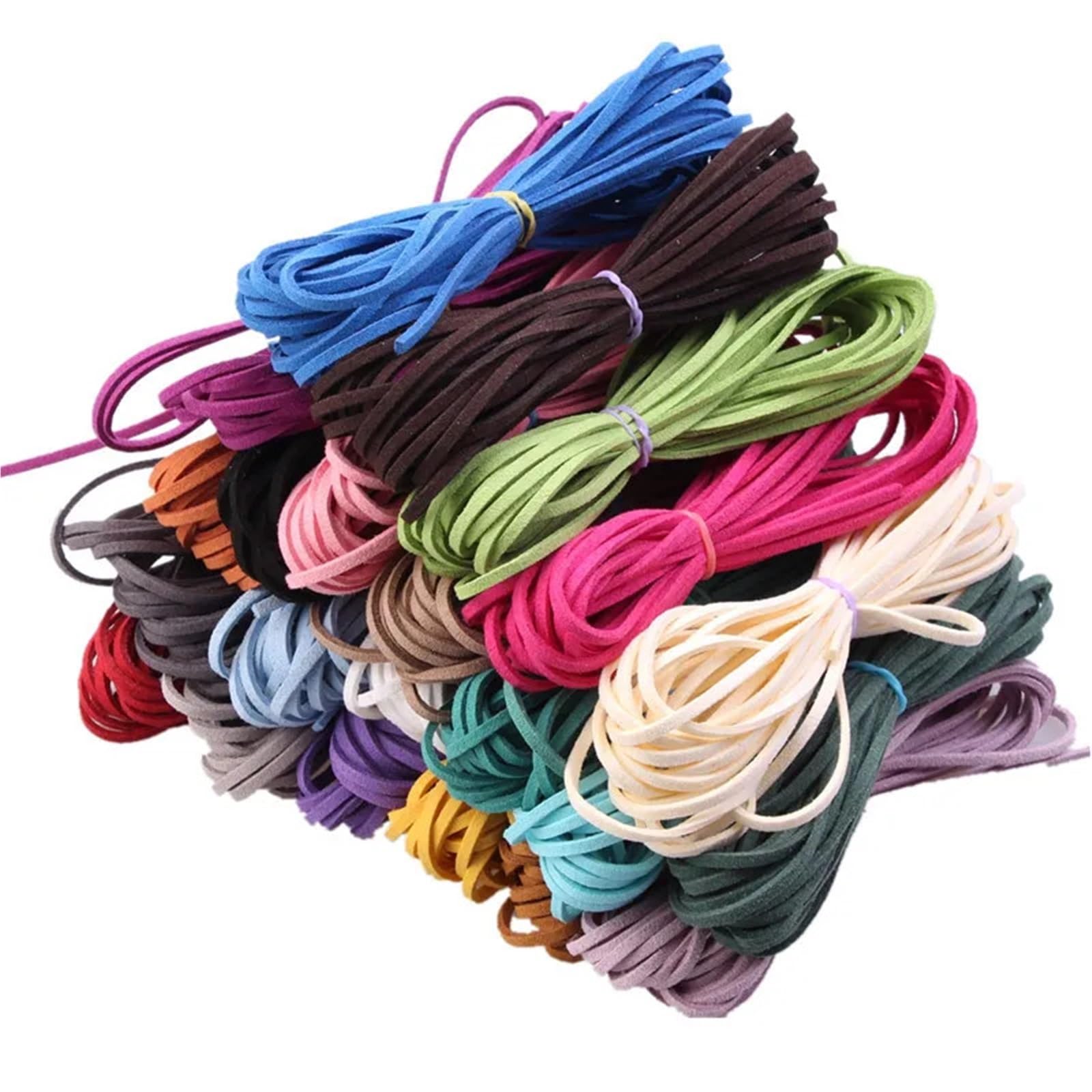 Leather Cords for Jewellery Making 10Pcs 3MM 5M Suede Korean Velvet Leather Thread(Red)