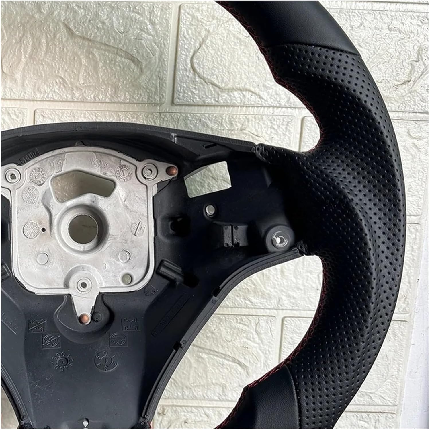 Full Leather Car Steering Wheel Compatible For BMW 1 3 Series E90 E91 E92 E93 E89 E87 E70 E84 E82 E81 328i 335i 135i 325i Car Accessories(Samll Paddle Holes)